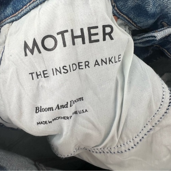 Mother Denim The Insider Ankle in Bloom and Doom Jeans Medium Wash Size 25 - Picture 9 of 16